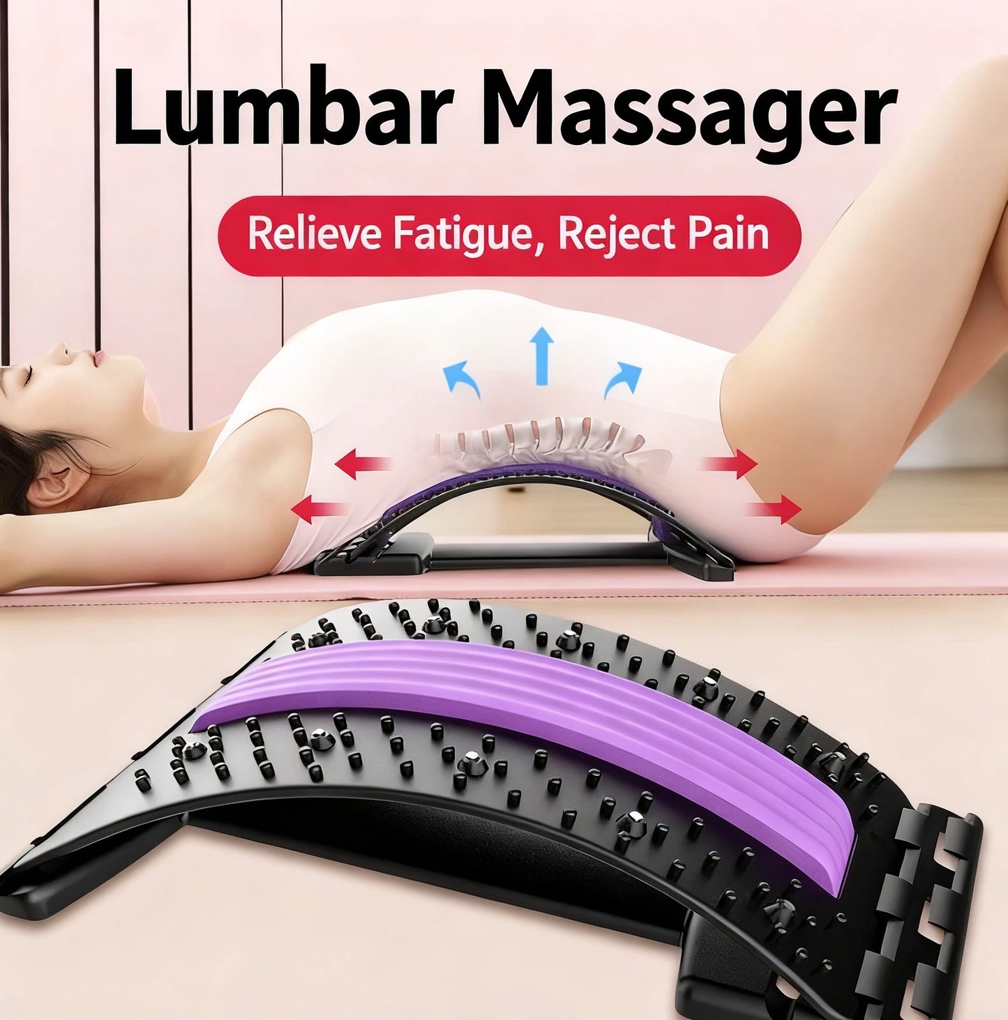 AlignEase™ Lumbar Spine Stretcher &amp; Back Massager